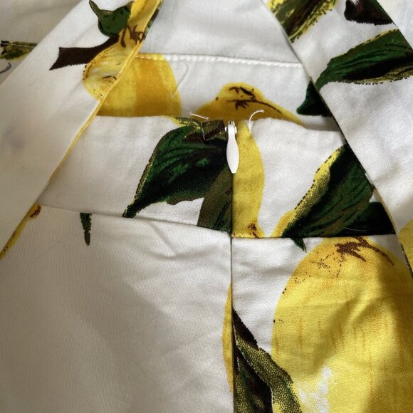 Hello Molly Romper Shortalls Overall Women's L Yellow Lemon Print Novelty Summer - Picture 7 of 12